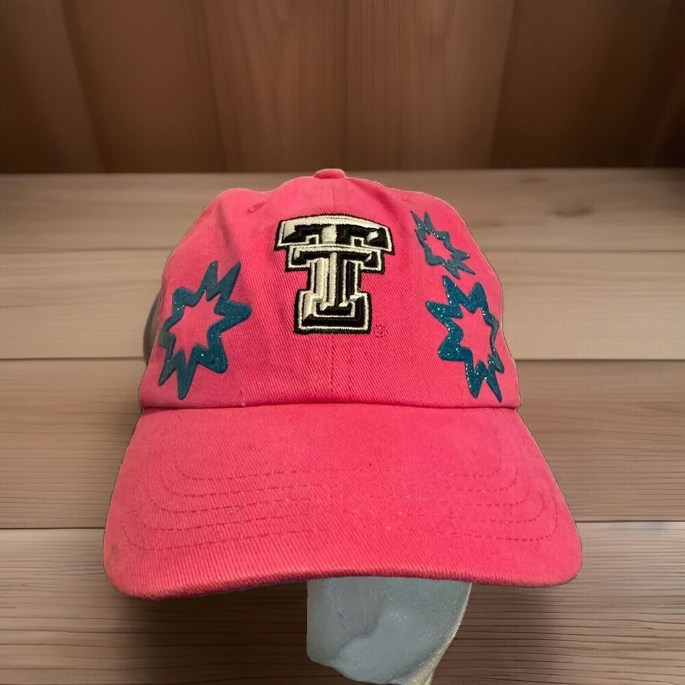 47 Brand Texas Tech Red Raiders Kids Pink Hat Double T Logo Adjustable Strapback